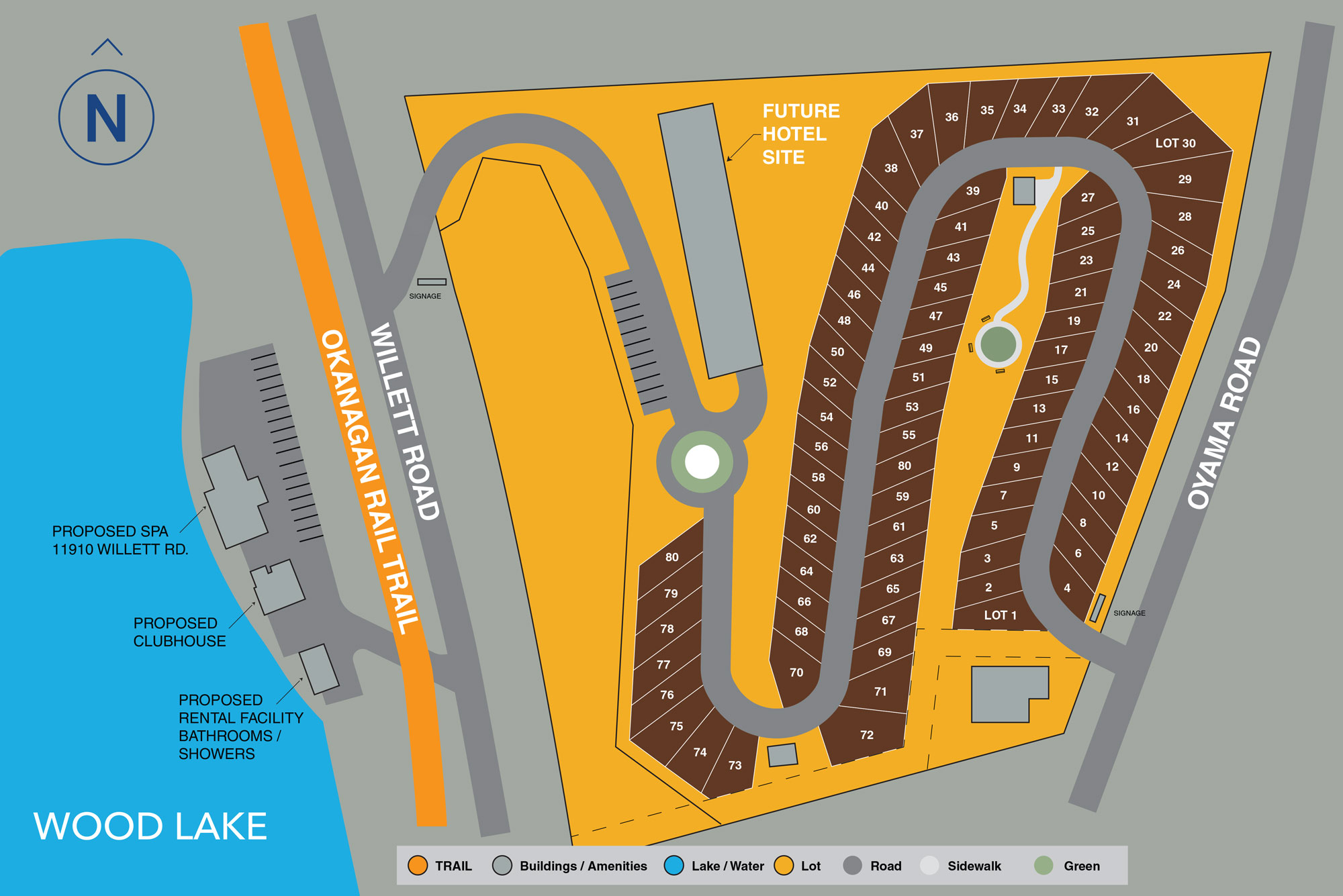 Wood Lake RV Oasis — Phase One lot and site layout map